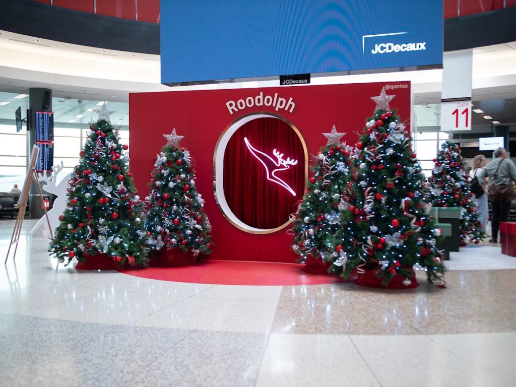 Xmas display for Qantas at their main airport lounges Australia wide