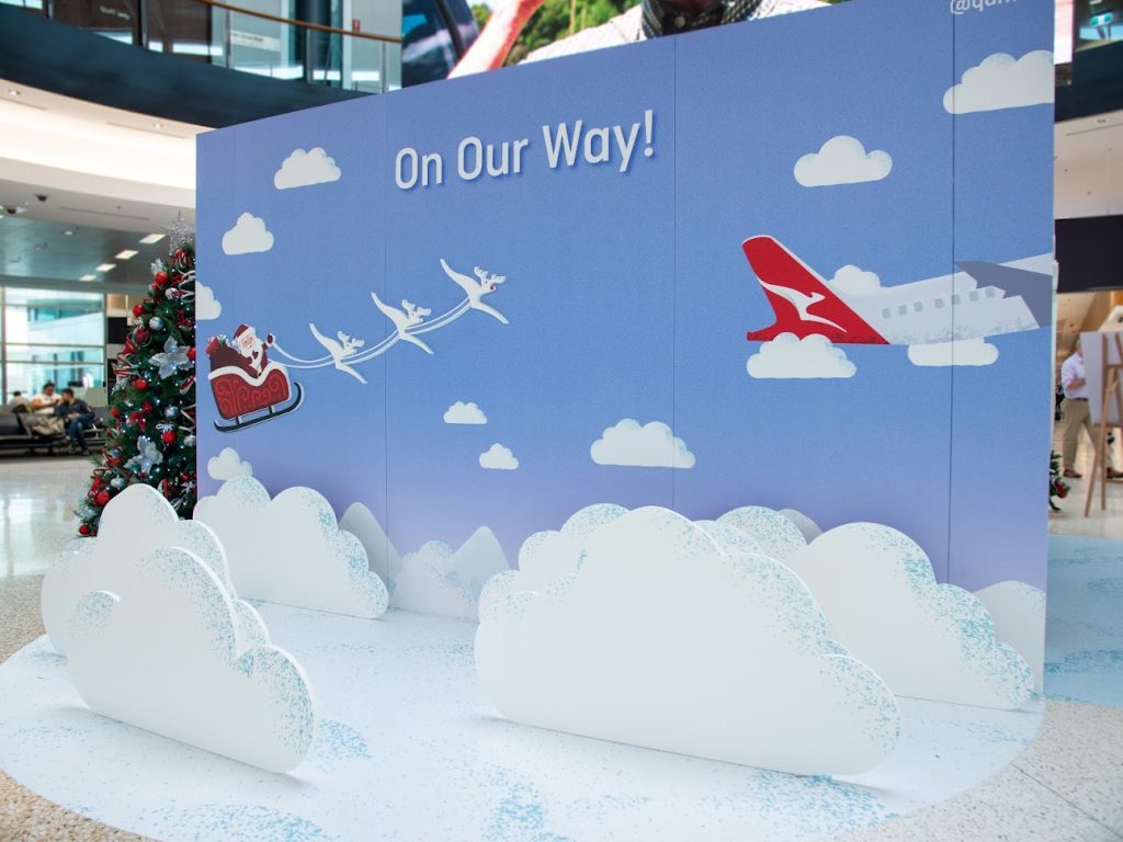 Xmas display for Qantas at their main airport lounges Australia wide